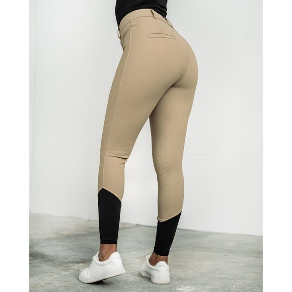 BNWT Fager Freya Hybrid breeches -- dark beige, full grip, size US28 (EU40) - Picture 2 of 5
